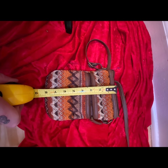 Orange Boho Aztec Crossbody Bag - Picture 5 of 9